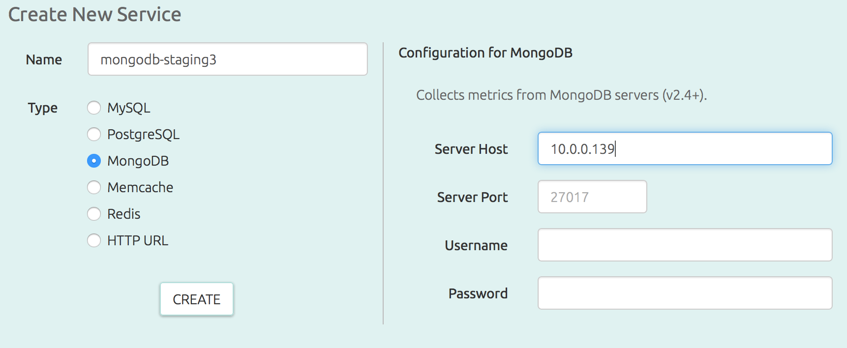 Adding a MongoDB instance