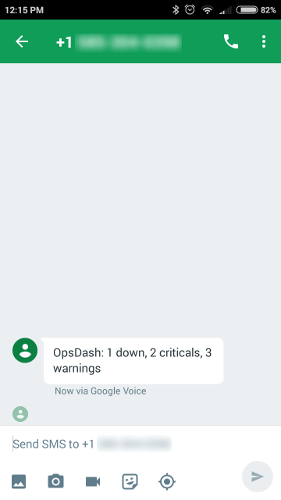SMS from OpsDash